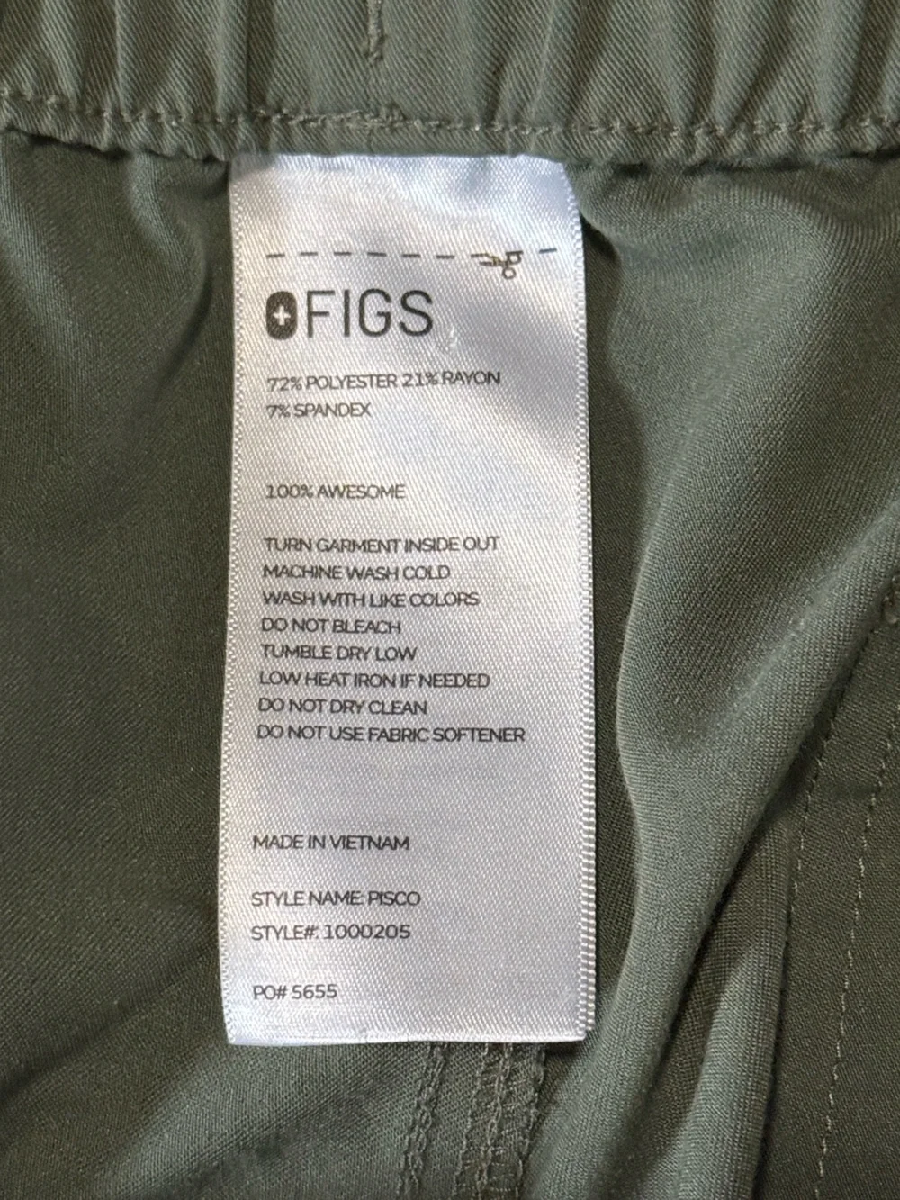 Figs Mens Pisco Straight-Leg Scrub Pant Moss Size XL Short